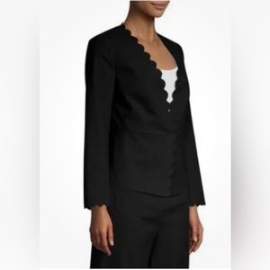 Rebecca Taylor Black Scalloped Trim Blazer Size 8